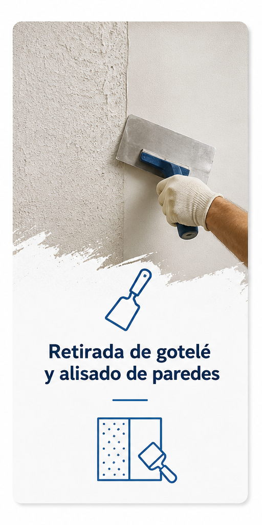 retirada gotele alisado paredes